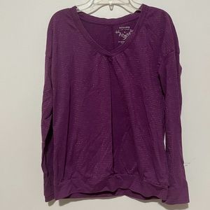 S Sonoma Top, Purple with Gold Stitching